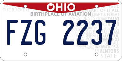 OH license plate FZG2237