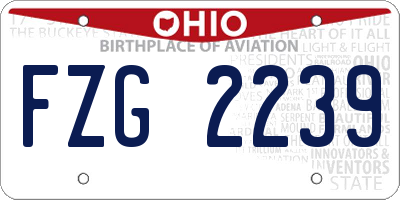 OH license plate FZG2239