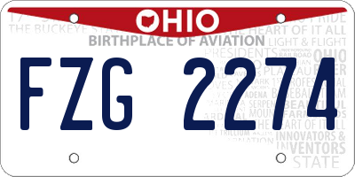 OH license plate FZG2274
