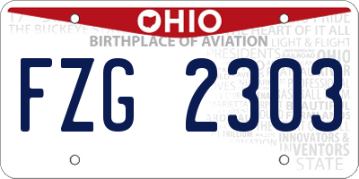 OH license plate FZG2303