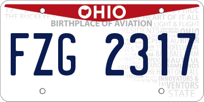 OH license plate FZG2317
