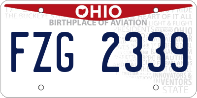 OH license plate FZG2339
