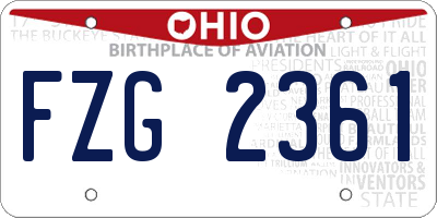 OH license plate FZG2361