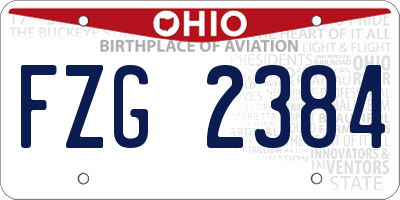 OH license plate FZG2384