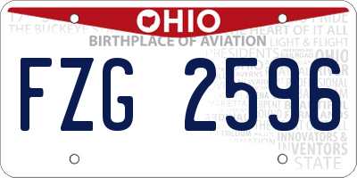 OH license plate FZG2596