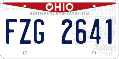 OH license plate FZG2641
