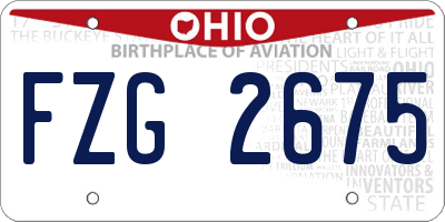 OH license plate FZG2675