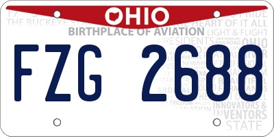OH license plate FZG2688