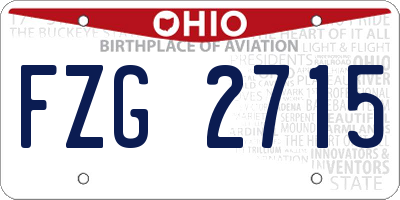 OH license plate FZG2715