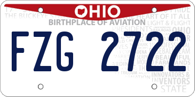 OH license plate FZG2722