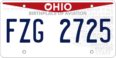OH license plate FZG2725