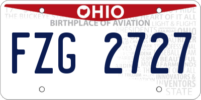 OH license plate FZG2727