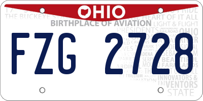 OH license plate FZG2728