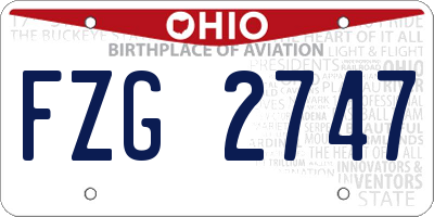 OH license plate FZG2747