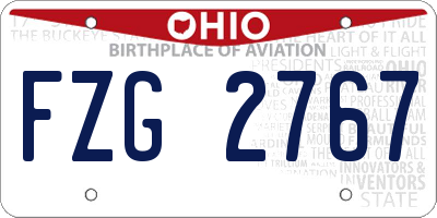 OH license plate FZG2767