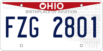 OH license plate FZG2801
