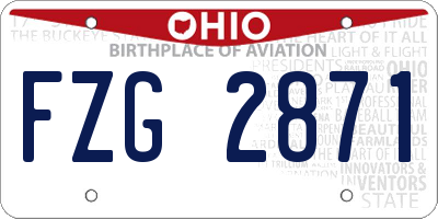 OH license plate FZG2871