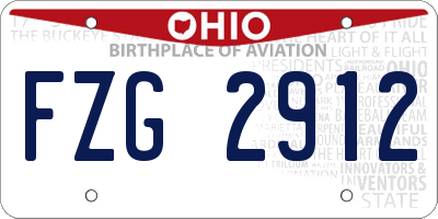 OH license plate FZG2912