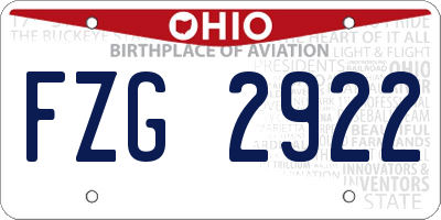 OH license plate FZG2922