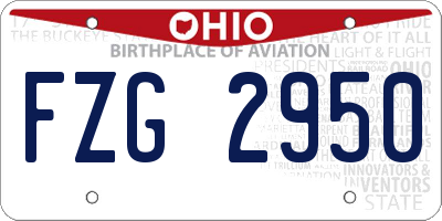 OH license plate FZG2950