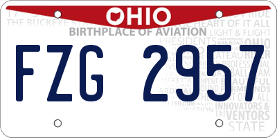 OH license plate FZG2957