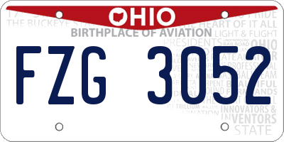 OH license plate FZG3052