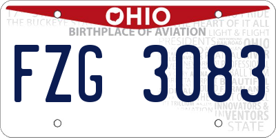 OH license plate FZG3083
