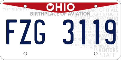 OH license plate FZG3119