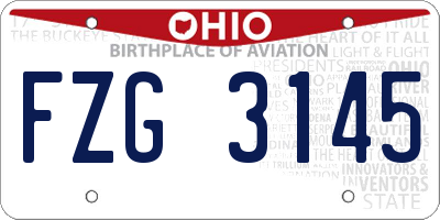 OH license plate FZG3145
