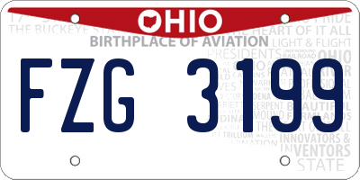 OH license plate FZG3199