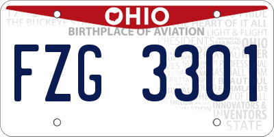 OH license plate FZG3301