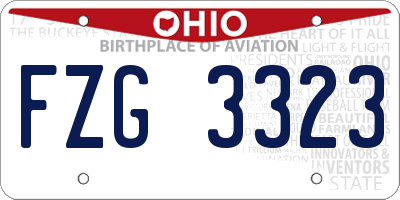 OH license plate FZG3323