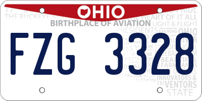 OH license plate FZG3328