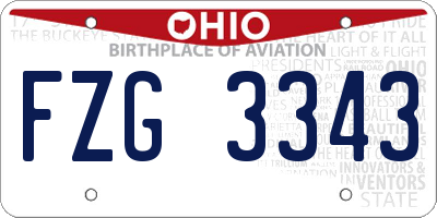OH license plate FZG3343