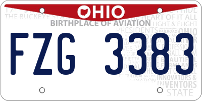 OH license plate FZG3383