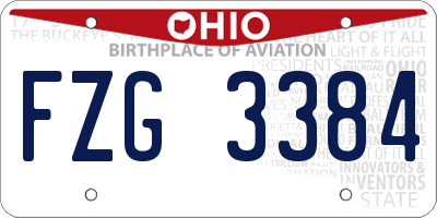 OH license plate FZG3384