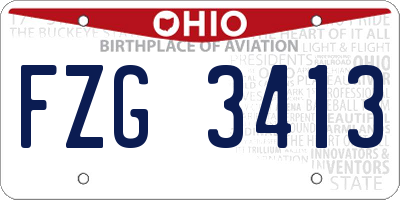 OH license plate FZG3413