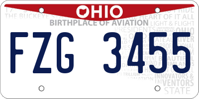 OH license plate FZG3455