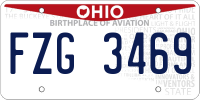OH license plate FZG3469