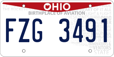 OH license plate FZG3491