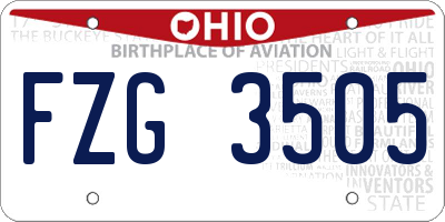 OH license plate FZG3505