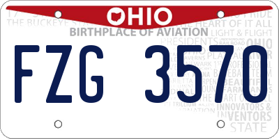 OH license plate FZG3570