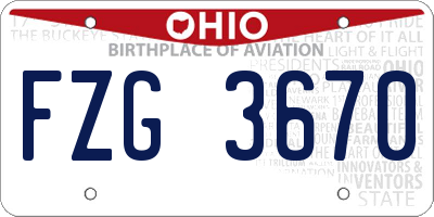 OH license plate FZG3670