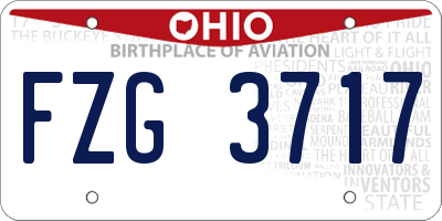 OH license plate FZG3717
