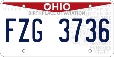 OH license plate FZG3736