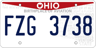 OH license plate FZG3738