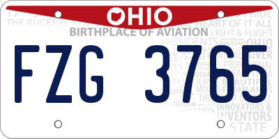 OH license plate FZG3765