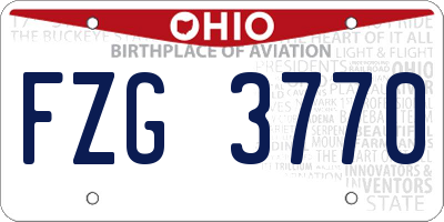 OH license plate FZG3770