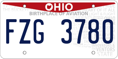 OH license plate FZG3780