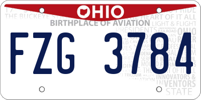 OH license plate FZG3784